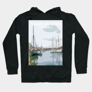 Charlestown Cornwall.  Cornish gift Kernow Travel location poster, St Austell Hoodie